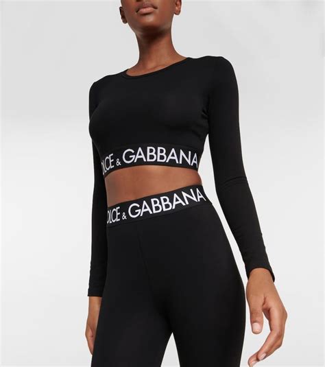 dolce gabbana black top|dolce and gabbana cropped top.